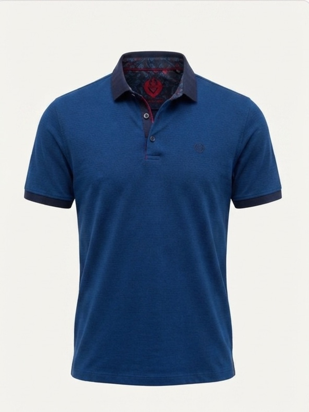 Au Noir Men's Blue Textured Polo Shirt - Size 4L - 100% Cotton